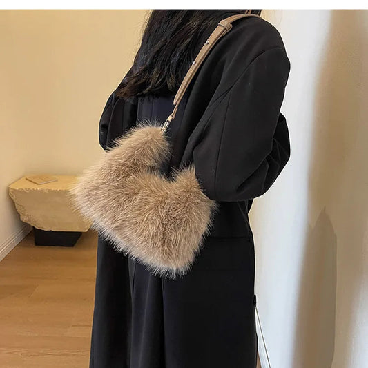 Luxury Designer Plush Women's Handbag Casual Crossbody Bag Small Cloud Tote Winter New Trend eprolo