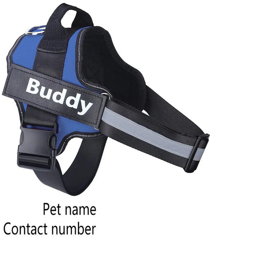 Personalized Dog Harness NO PULL Reflective Breathable Adjustable Pet Harness Vest For Small Large Dog Custom Patch Pet Supplies null