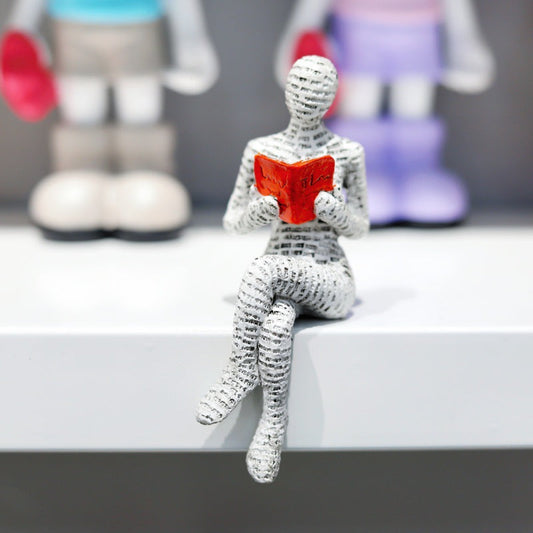 Home Furnishings Leisure Reading Girl Carving Design Resin Crafts Home Furnishings Living Room Bedroom Ornaments eprolo