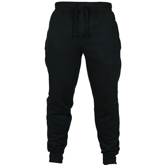 Men's Solid Color Drawstring Fleece Casual Pants Shopera