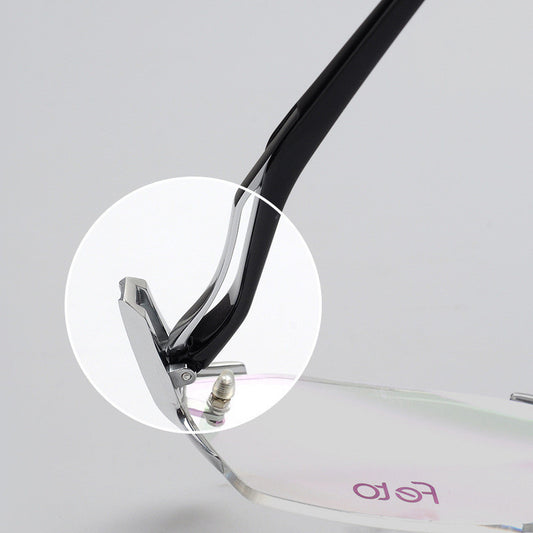 Glasses Frame Rimless Pure Titanium Glasses Frame Women
