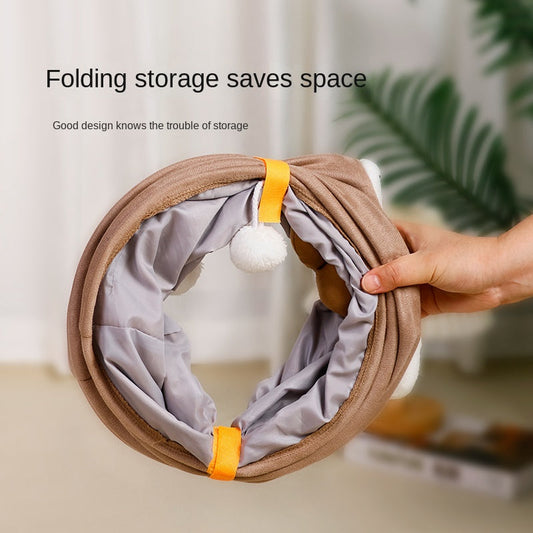 Cat Rolling Cage Toy Hide-and-Seek Straight Tunnel Cat Bed Universal Pet Cat Tunnel eprolo