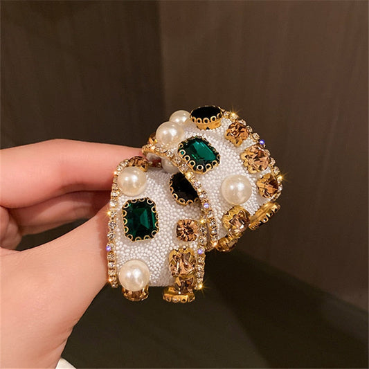 925 Silver Needle Pearl Color Diamond Earrings Net Red Temperament Earrings Simple Creative Fashion Earrings eprolo