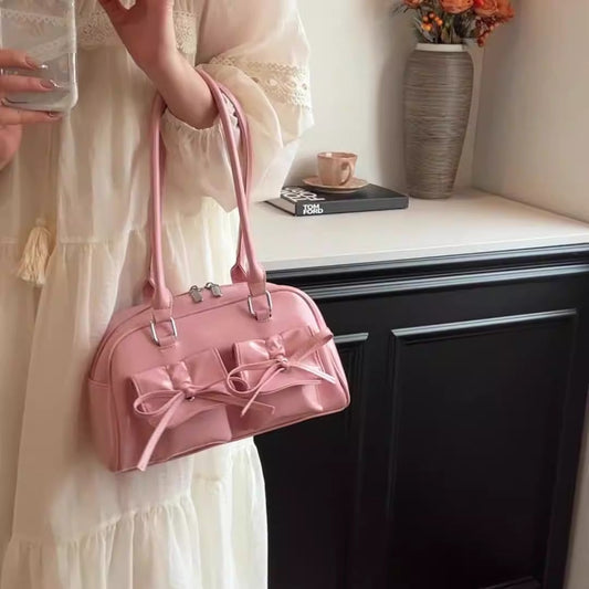 Fashion women's bag new style niche baguette bag handbag shoulder messenger bag bow hot girl armpit bag eprolo