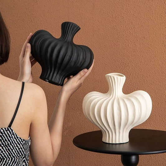 Plastic art imitation ceramic vase high-end decoration for living room desktop decoration eprolo