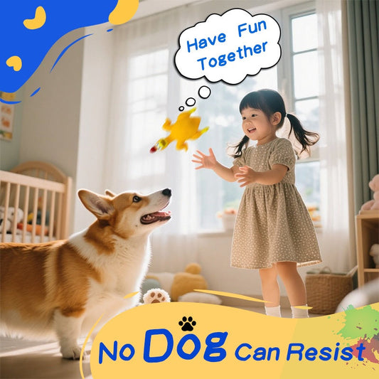 Pet Dog Toy Squeaky Chicken Latex Chew-Resistant for Large and Medium Dogs Boredom Relief Sound-Making Toy for Puppies eprolo