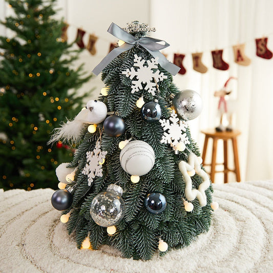 Mini Blue Christmas Tree Decoration - Desk Size Artificial Fir Tree for Holiday Display eprolo