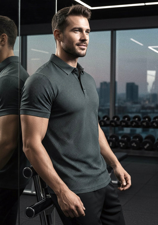 Men’s Ice Silk Mesh Short Sleeve T-Shirt – Breathable Quick-Dry Summer Top