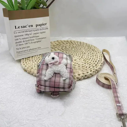 Pet Backpack with Teddy Bear and Traction Rope Shopera