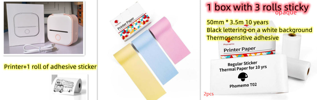 Portable Mini Thermal Label Printer Home Photo Printer Student Wrong Question Printer Bluetooth-compatible Mini Label Printer Price Tag Shopera