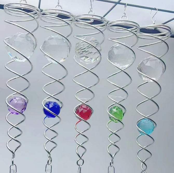Three-dimensional crystal wind rotating wind chime dynamic visual decoration for home balcony and courtyard eprolo