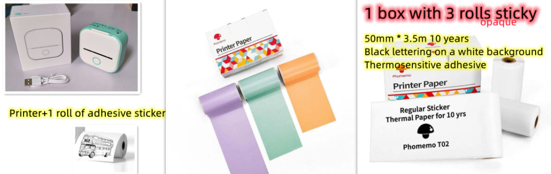 Portable Mini Thermal Label Printer Home Photo Printer Student Wrong Question Printer Bluetooth-compatible Mini Label Printer Price Tag Shopera