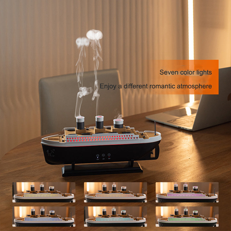 Simulated ship smoke ring aromatherapy machine desktop creative volcano spray jellyfish cruise fragrance humidifier eprolo