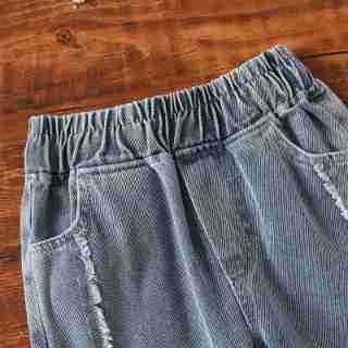 Stitching Lace Wool And Beard Denim Trousers Suit