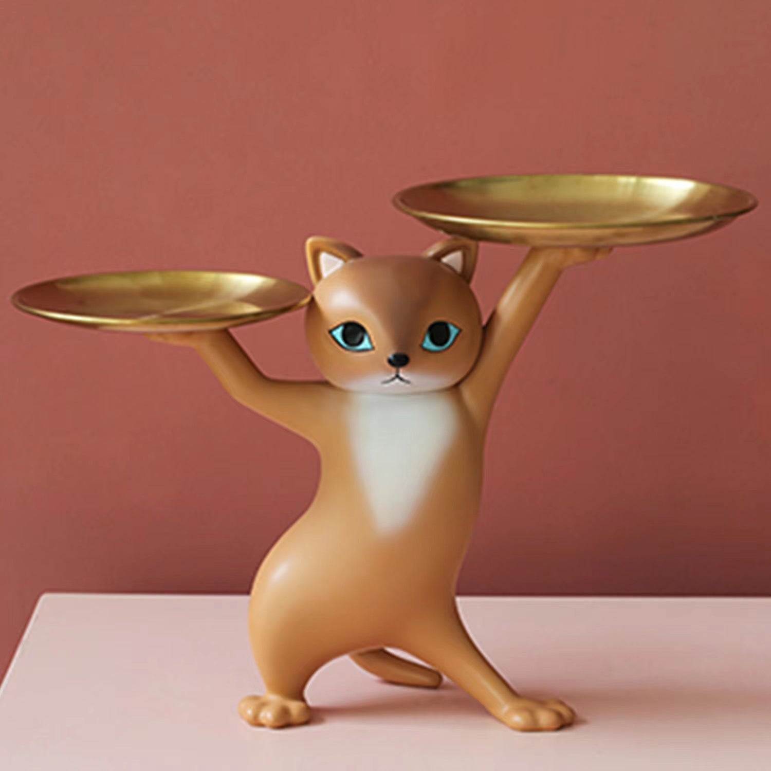 Animal ornaments enchanting cat tray storage living room foyer desktop home decoration ornaments resin eprolo