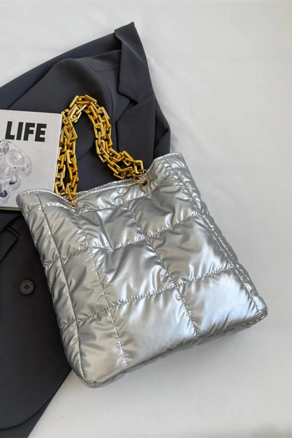 Bubble Texture Chain Handbag eprolo