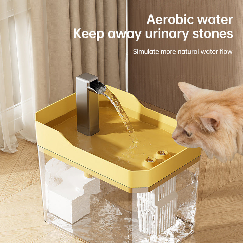 Automatic cat water fountain with filter, USB-powered, anti-dry & circular filtration. eprolo