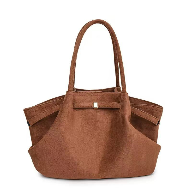 Suede tote bag for women in autumn and winter, high-end and niche design, large capacity commuting retro handbag eprolo