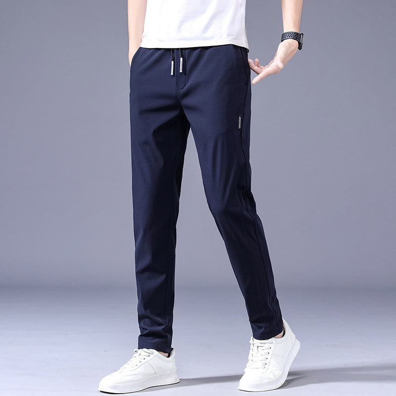 Drawstring Trousers Thin Casual Pants Korean Version Loose Straight Sweatpants Mens Clothing Shopera