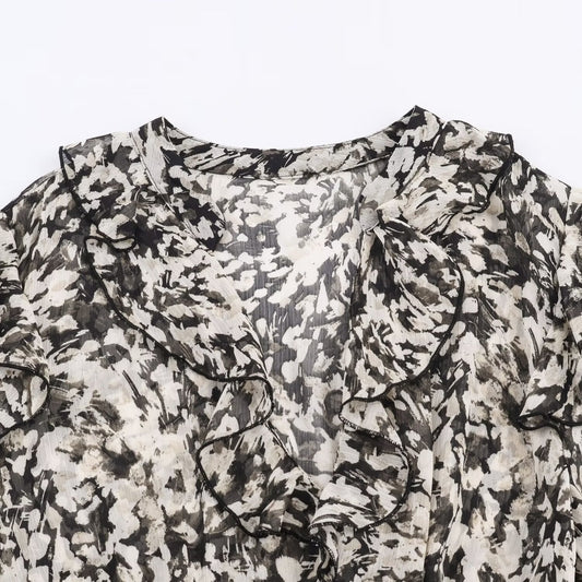 Spring New Style Belt Printed Dress eprolo