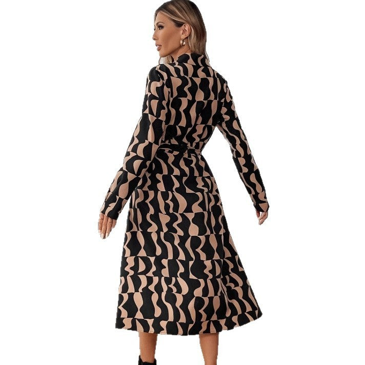 New Fashion Slim-fit Mid-length Geometric Dress