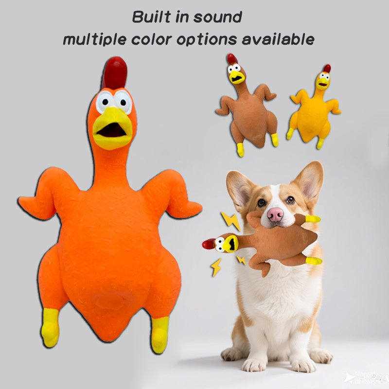 Pet Dog Toy Squeaky Chicken Latex Chew-Resistant for Large and Medium Dogs Boredom Relief Sound-Making Toy for Puppies eprolo