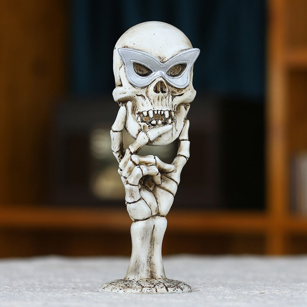 Retro Skull Mask Small Table Mirror Desktop Decoration Makeup Mirror Resin Small ornament eprolo