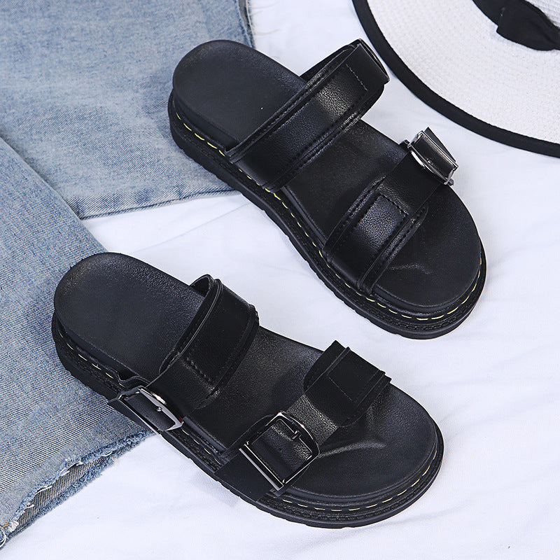 Thick soled sandals with belt buckle casual beach one line cool mop eprolo