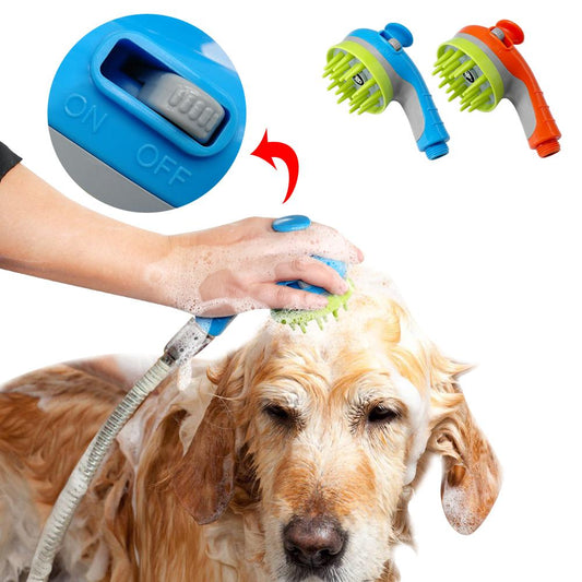 3-in-1 Dog Shower Sprayer & Massager Brush – Bathing Tool