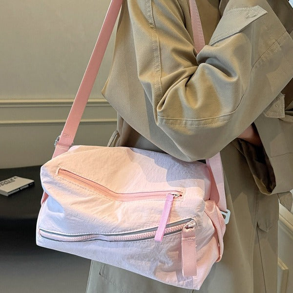 Simple Toast Bag Large Capacity Diagonal Cross Shoulder Small Square Bag Solid Color Sports Yoga Backpack for Students eprolo