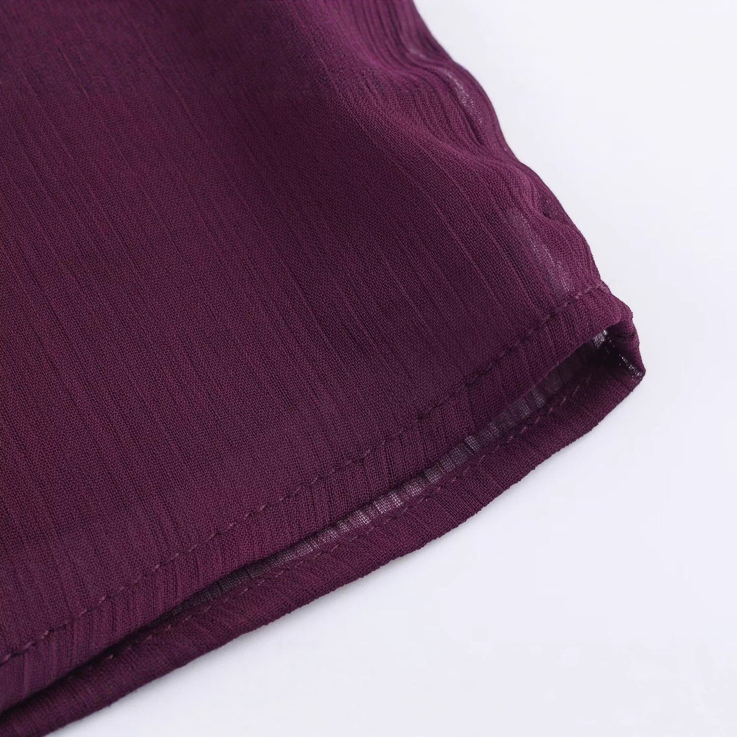 Round neck long sleeved semi transparent shirt top for women eprolo