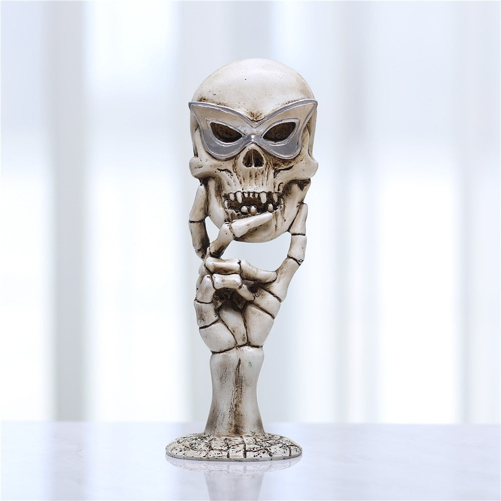 Retro Skull Mask Small Table Mirror Desktop Decoration Makeup Mirror Resin Small ornament eprolo