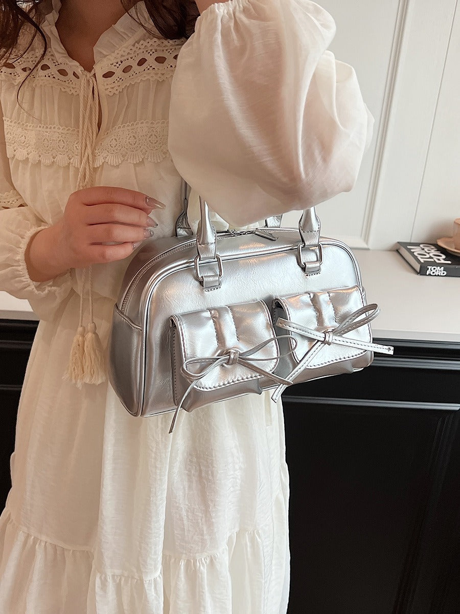 Fashion women's bag new style niche baguette bag handbag shoulder messenger bag bow hot girl armpit bag eprolo