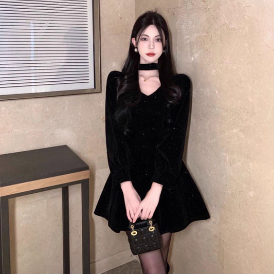 Chic Little Black Dress Women New Year Party Dress Slim Fit Slip Dress eprolo