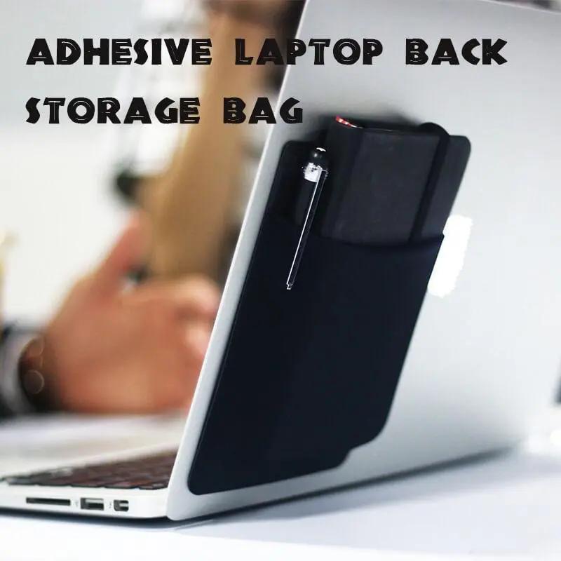 Adhesive Laptop Back Storage Bag Laptop Organizer null