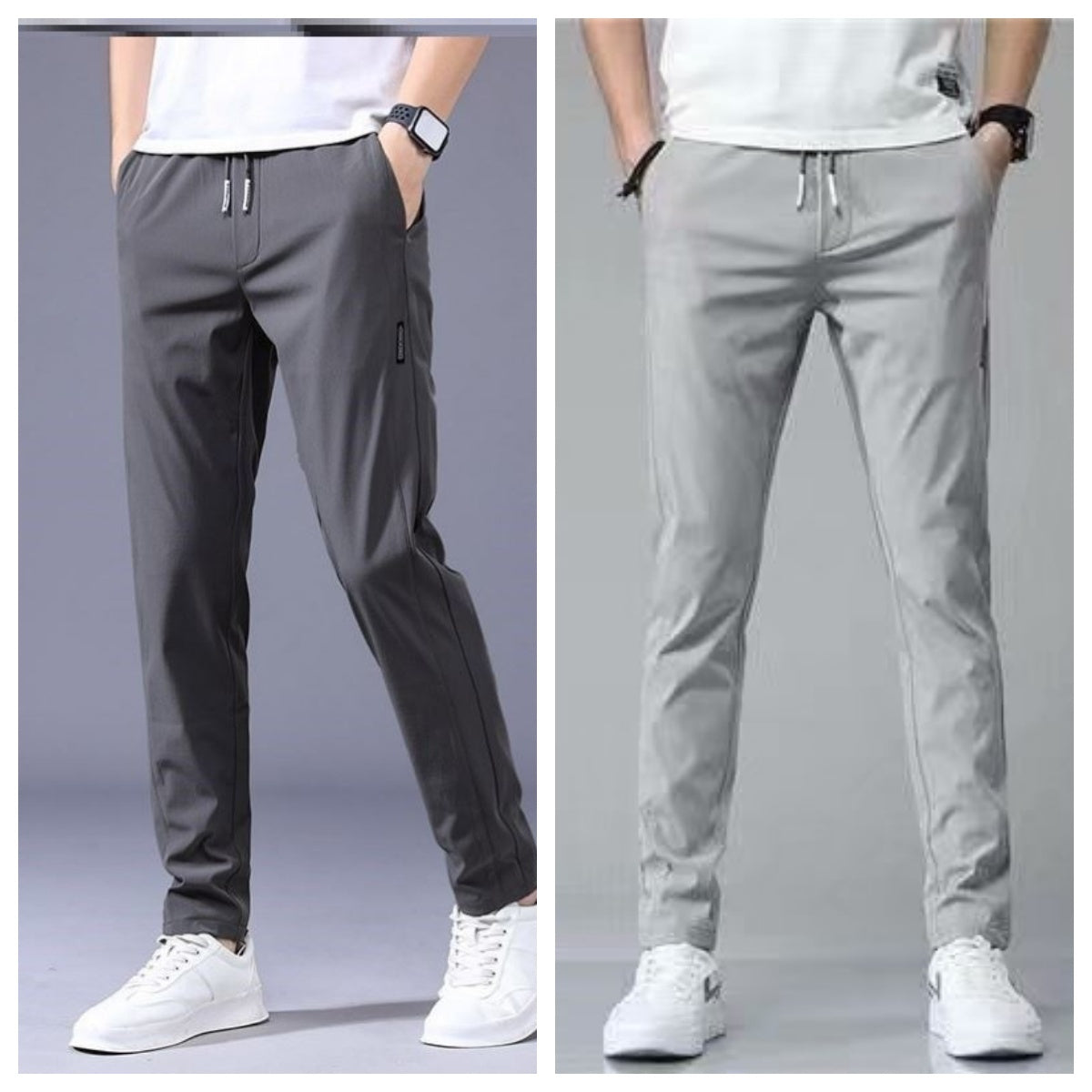 Drawstring Trousers Thin Casual Pants Korean Version Loose Straight Sweatpants Mens Clothing Shopera
