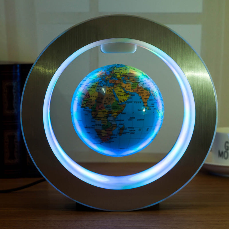 Round LED World Map Floating Globe Magnetic Levitation Light Anti Gravity Magic Shopera
