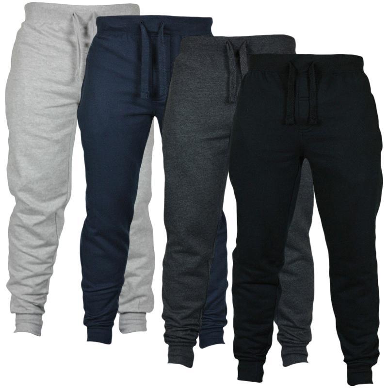 Men's Solid Color Drawstring Fleece Casual Pants Shopera