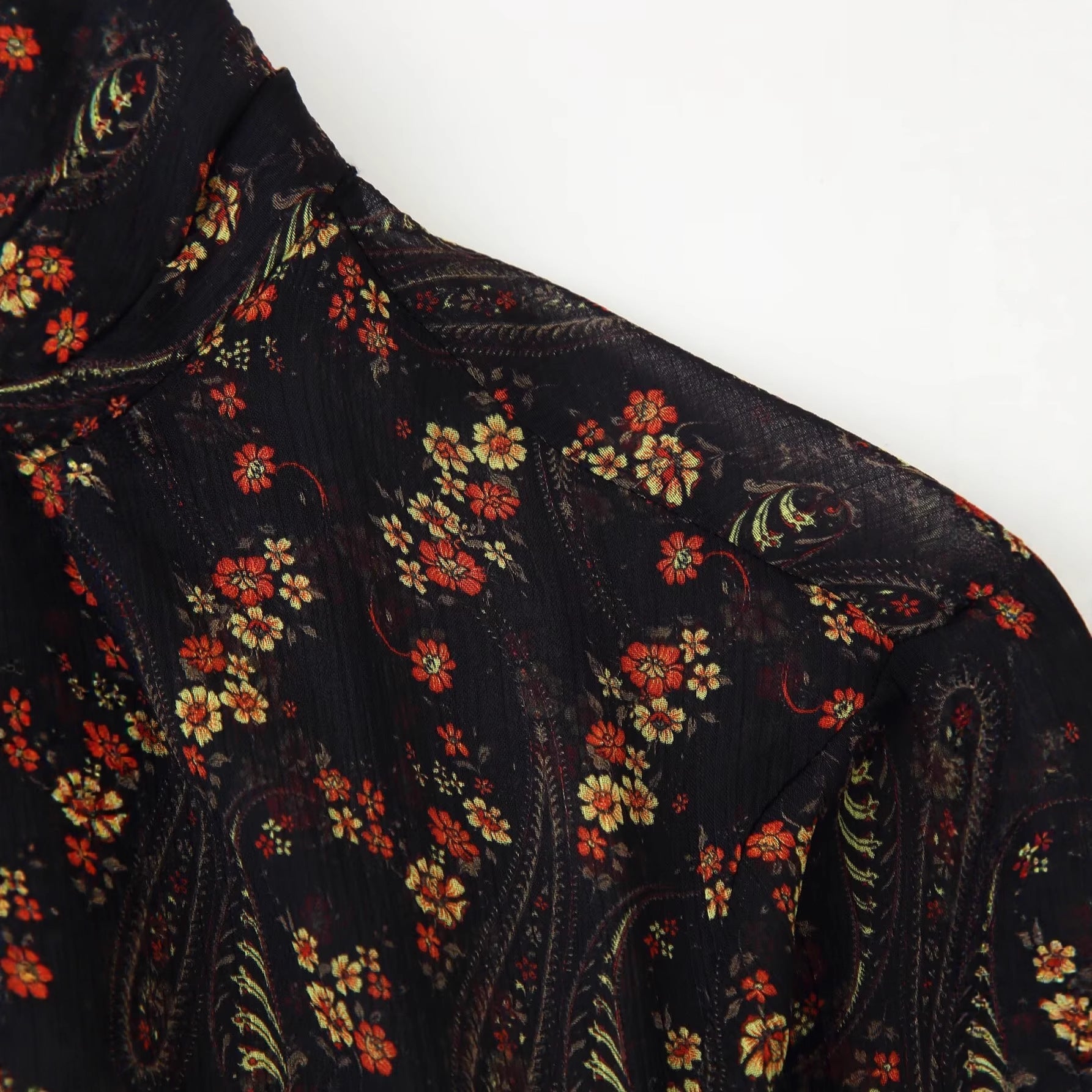 Half high neck flared sleeve printed short skirt dress for women eprolo