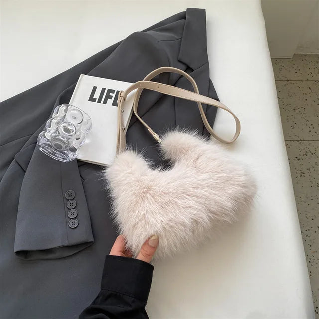 Luxury Designer  Plush Women's Handbag Casual Crossbody Bag Small Cloud Tote Winter New Trend eprolo