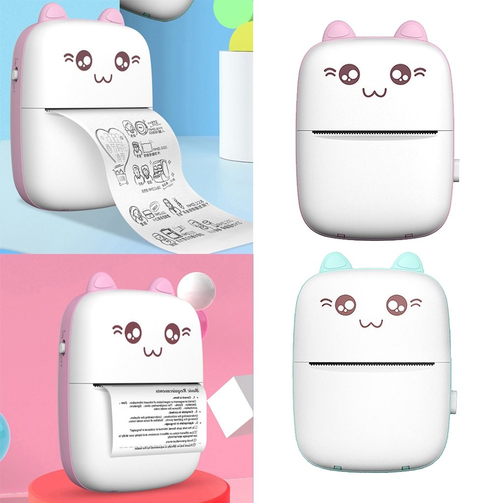 Mini Printer Portable Mini Bluetooth WiFi New Wrong Printer Mobile Phone Photo Title Note Hot Print Pocket Student Error Label Printer Shopera