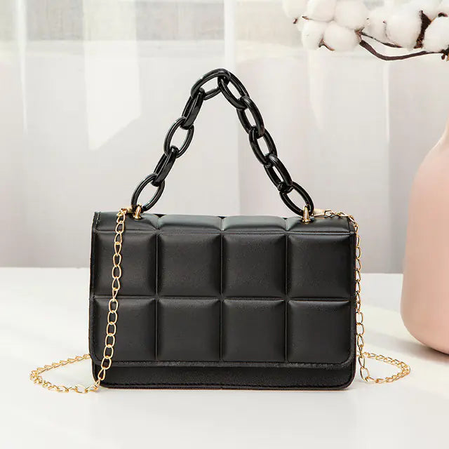 Fashionable Women's PU Leather Chain Messenger Bag
