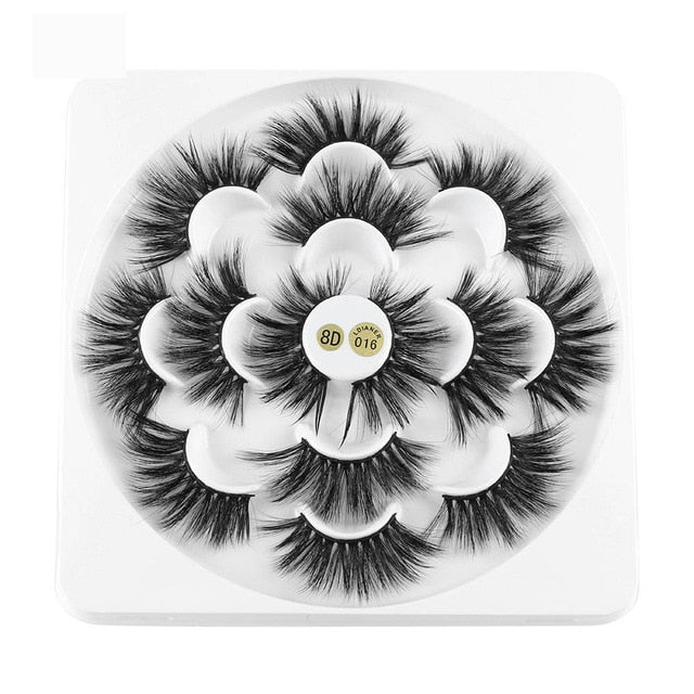 7 Pairs 3D Mink Hair False Eyelashes 25mm Lashes Thick Long Wispy Fluffy Handmade False Eyelashes eprolo