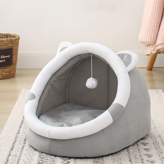 Cat House Universal Four Seasons Enclosed Cat House Dog Bed Winter Warm Pet Bed Cat Villa eprolo