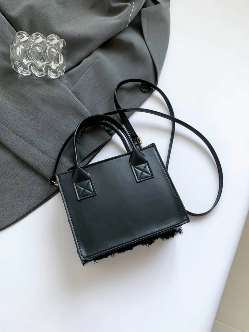 Raw Edge Plaid Shoulder Bag eprolo