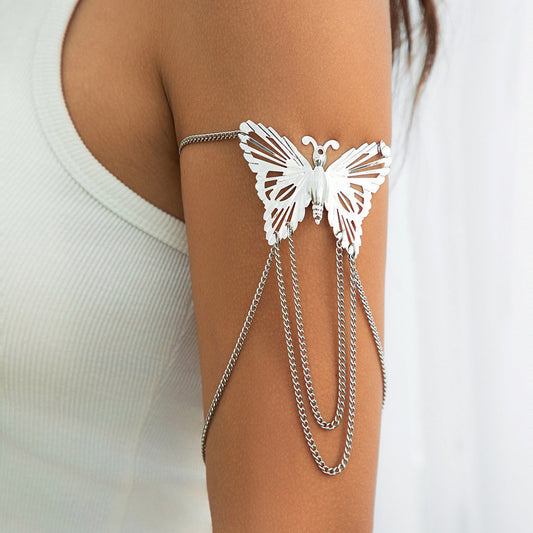 Metal Wind Su Chain, Punk Arm Ring, Exaggerated Women's Open Butterfly Arm Bracelet eprolo