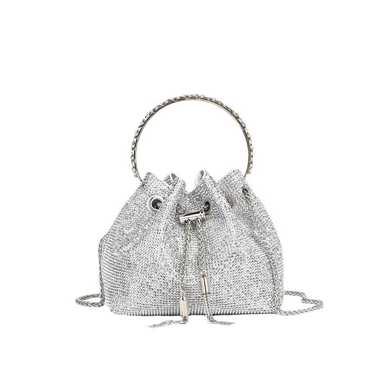 Classic rhinestone bag women's evening bag high-end tassel bag handbag textured full diamond crossbody portable bucket bag eprolo