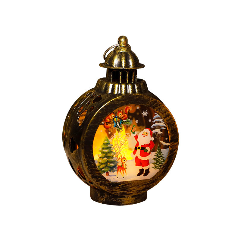 Christmas Decorative Candle Lanterns, Santa Claus Snowman Retro Window Light Display OrnamentChristmas Gift eprolo