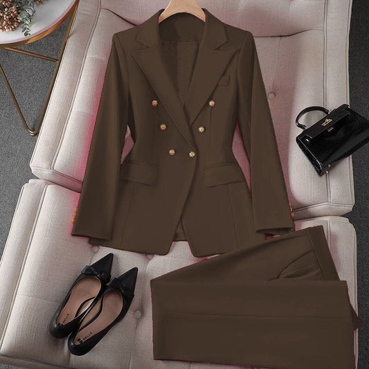 Korean Casual Design Blouse Trouser Suit Shopera