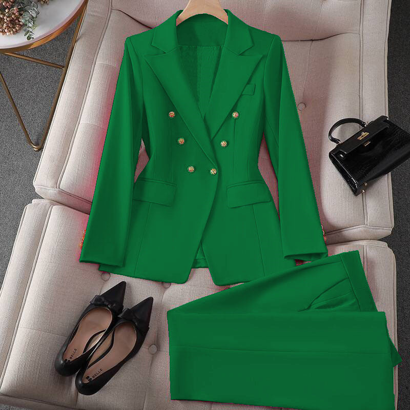 Korean Casual Design Blouse Trouser Suit Shopera